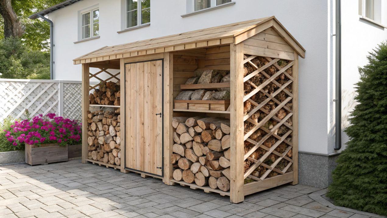 Überdachter Holzunterstand für die optimale Lagerung von Brennholz München im Garten